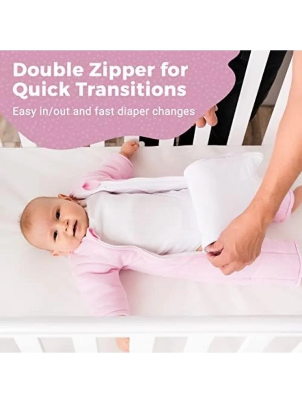 Cozy Cotton Baby Sleepsuit - Soft Swaddle Transition for Better Sleep & Comfort